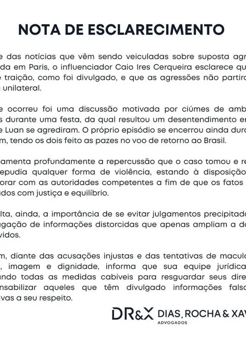 
					Caio Cerqueira nega traição e confirma pancadaria com Luan Alencar
				
				