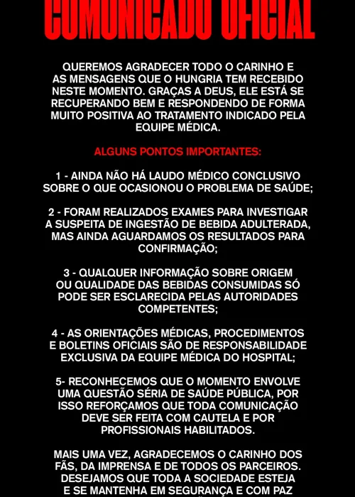   					Hungria tem hemodiálise suspensa; veja estado de saúde atualizado  				  				
