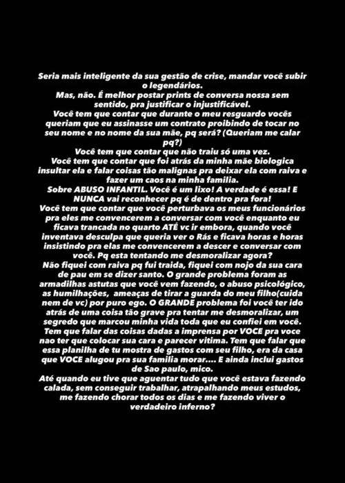 
					Lorena Maria rebate MC Daniel e dispara novas acusações: 'Lixo'
				
				