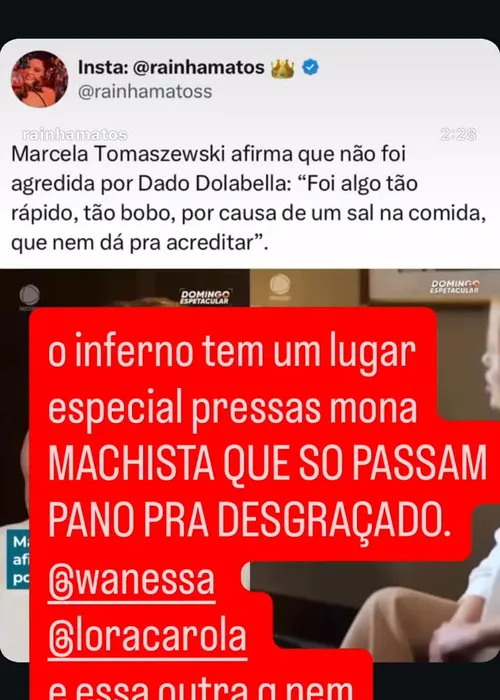 
					Luana Piovani ataca namorada de Dado Dolabella: 'Inferno tem lugar'
				
				