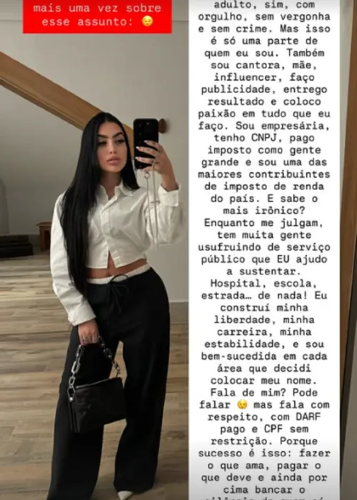
					Mirella rebate críticas por produzir conteúdo adulto: 'Sou empresária'
				
				