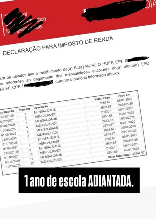 
					Murilo Huff desmente mãe de Marília Mendonça e mostra gastos com filho
				
				