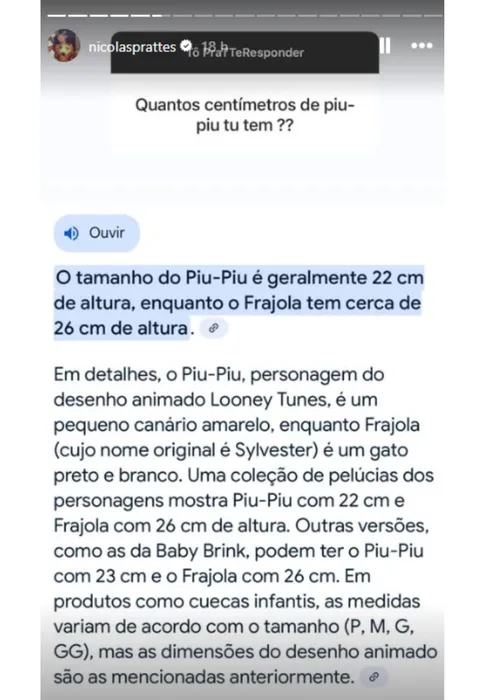 
				
					Nicolas Prattes ironiza tamanho de pênis após pergunta de internauta
				
				