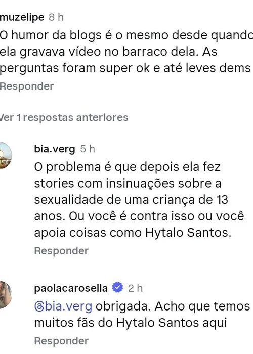 
					Paola Carosella rompeu com Blogueirinha por comentário sobre filha
				
				