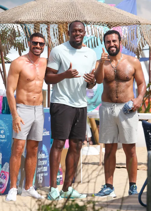 
					Usain Bolt grava cenas de 'Vale Tudo' com Cauã Reymond em praia do Rio
				
				