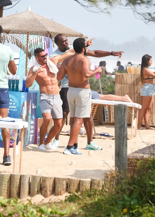 
					Usain Bolt grava cenas de 'Vale Tudo' com Cauã Reymond em praia do Rio
				
				