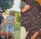 
                  Ivete Sangalo se diverte ao pisar em uvas para fazer vinho; vídeo