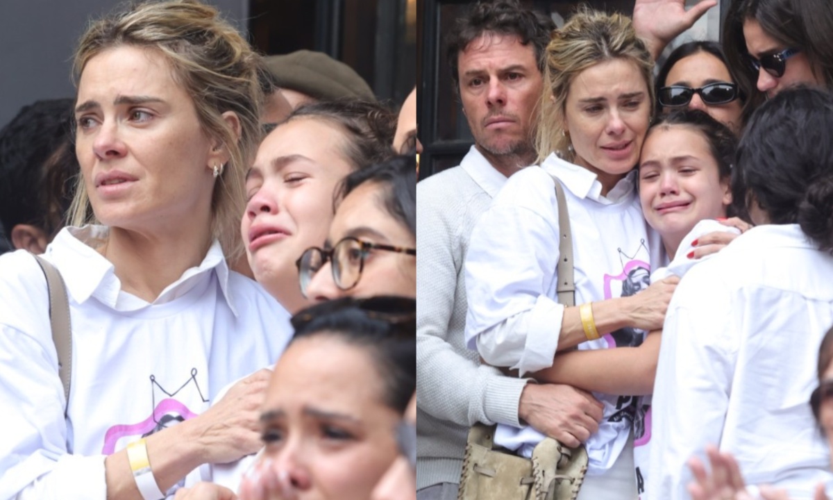 Neta de Preta Gil se desespera em velório e é amparada por Dieckmmann