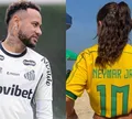 Modelo que ganhou curtida de Neymar posa com camisa do jogador