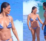 Juliana Paes exibe corpão em dia de praia com o marido; FOTOS