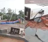 Temporal com ventos fortes destrói posto e causa estragos na Bahia