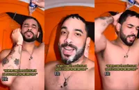 Henry Freitas toma banho de garrafa em banheiro químico na Bahia; veja