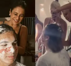 Dira Paes faz trote com filho após aprovação em 2 universidades; VÍDEO