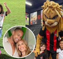 Liz, filha de Lore Improta e Léo Santana, vira 'pé quente' no Barradão