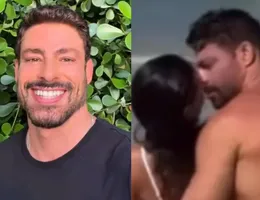 Cauã Reymond dá beijão em nova namorada durante flagra na praia; VÍDEO