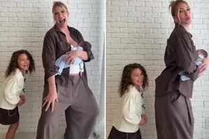 Lore Improta grava vídeo inusitado com filhos e Liz rouba a cena