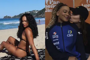 Rebeca Andrade se declara à empresária em dia de sol no RJ