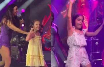 Ivete Sangalo surpreende e sobe ao palco com filhas; VÍDEO