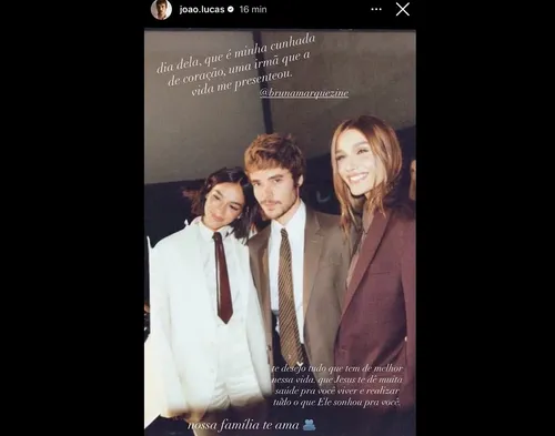 
					Bruna Marquezine ganha homenagem emocionante do marido de Sasha
				
				