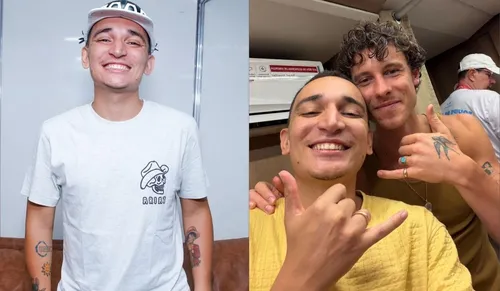 João Gomes durante o Carnaval com Shawn Mendes.