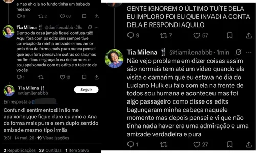 
					Ex-BBB Milena expõe 'confusão de sentimento' com Ana Paula e web reage
				
				