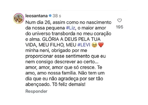 
					Léo Santana faz desabafo emocionante após mostrar o rosto de Levi
				
				