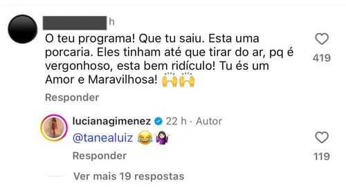 
					Luciana Gimenez reage à crítica contra Cariúcha após perder programa
				
				