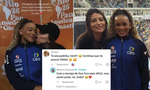 
					Rebeca Andrade reage a elogio de suposta namorada: ‘Abusadinha’
				
				