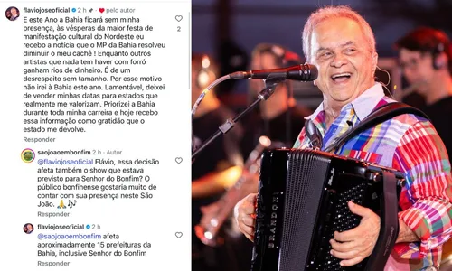 
					São João: Flávio José se revolta após ameaçar cancelar shows na Bahia
				
				