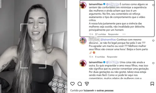 
					Tainá Militão bate boca com seguidor e sobe o tom sobre polêmica
				
				