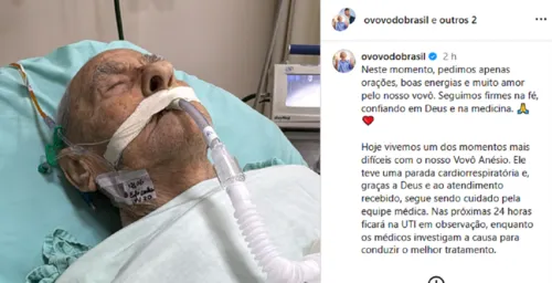 
					Vovô Anésio sofre parada cardiorrespiratória e é internado na UTI
				
				