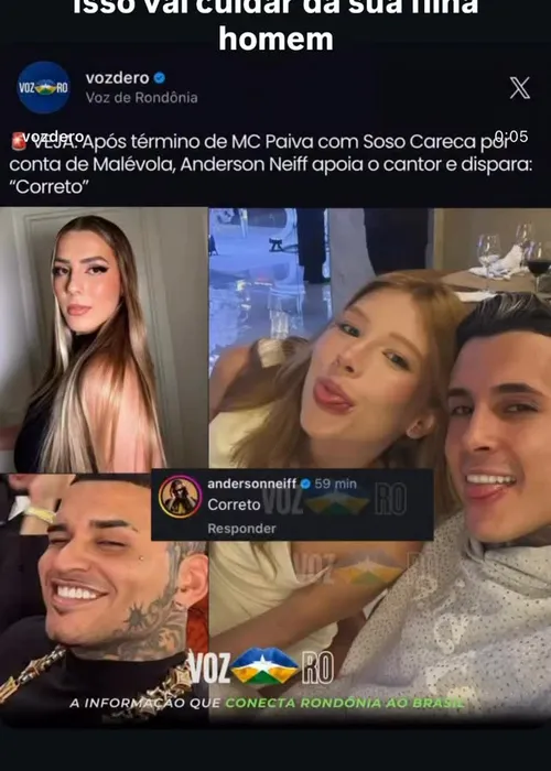 
					Anderson Neiff chama Malévola para briga após alfinetada: 'Venha'
				
				
