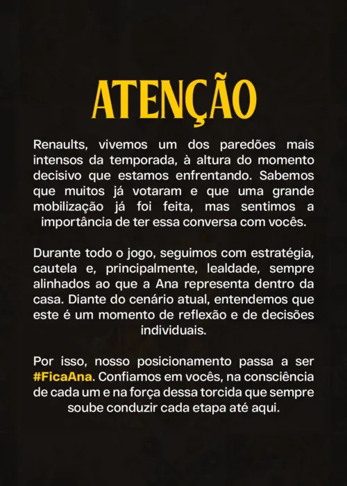 
					BBB 26: equipe de Ana Paula muda rota em Paredão após briga com Milena
				
				