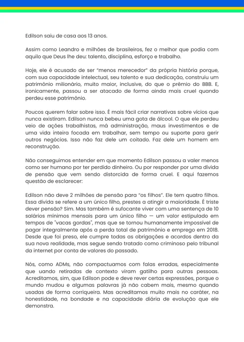 
					BBB 26: equipe de Edílson defende jogador após ataques a Leandro
				
				