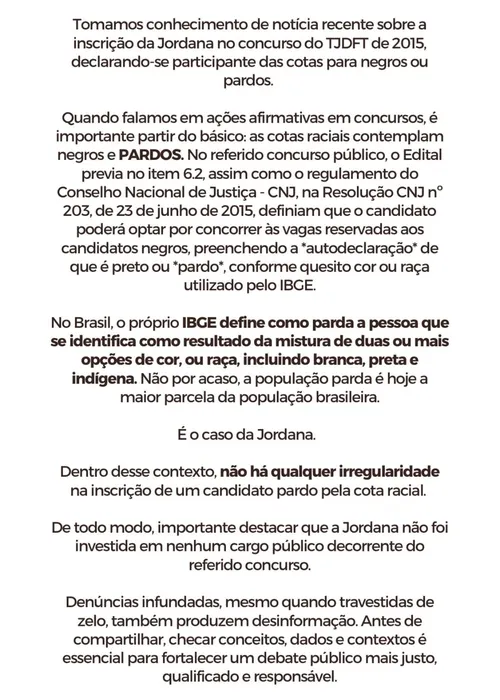 
					BBB 26: equipe de Jordana explica suposta fraude em cota racial
				
				