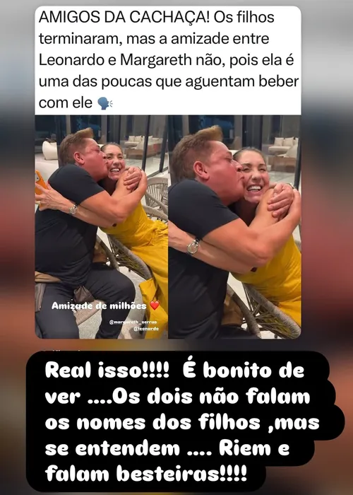 
					Leonardo e mãe de Virginia trocam carinhos em encontro: 'Se entendem'
				
				