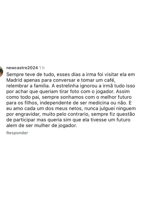 
					Pai de Tainá Militão detona filha após casamento: 'estrelinha'
				
				