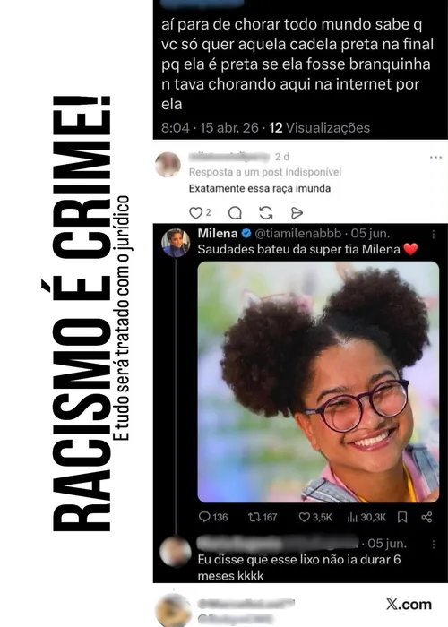 
					Tia Milena, do 'BBB 26', expõe enxurrada de ataques racistas na web
				
				