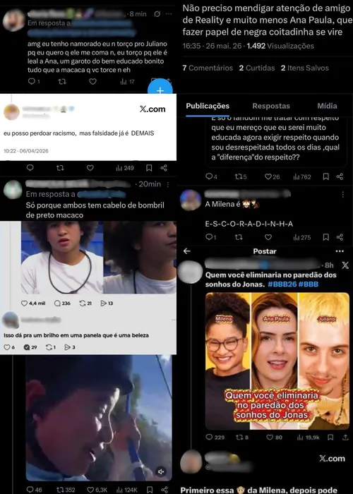 
					Tia Milena, do 'BBB 26', expõe enxurrada de ataques racistas na web
				
				