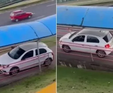 Adolescente conduzia carro que foi filmado em passarela de pedestres