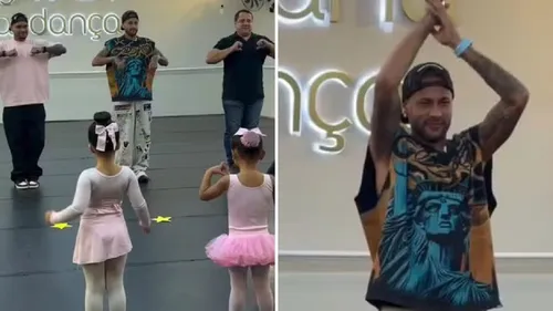 
					Neymar faz aula de balé com a filha, Mavie, e web reage: 'Personagem'
				
				
