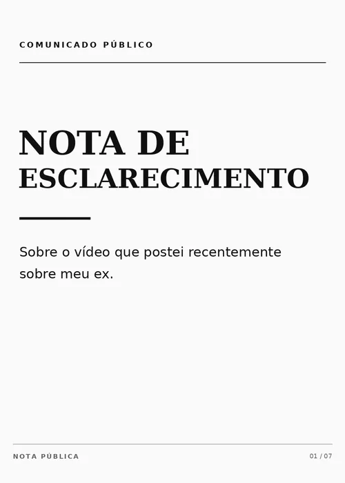 
					Clara Aguilar volta atrás e pede desculpas após denunciar ex-marido
				
				
