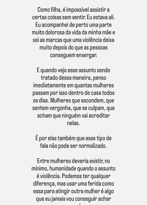 
					Yasmin Brunet defende Luiza Brunet e lembra sensações com mãe agredida
				
				