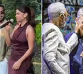 Fran Gil e Clara Buarque, netos de Gilberto Gil e Chico Buarque, cantam juntos em casamento e roubam a cena