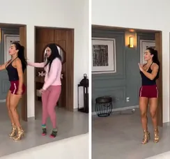 Melhor amiga de Virginia faz aula de samba após desistir de ser musa na Grande Rio