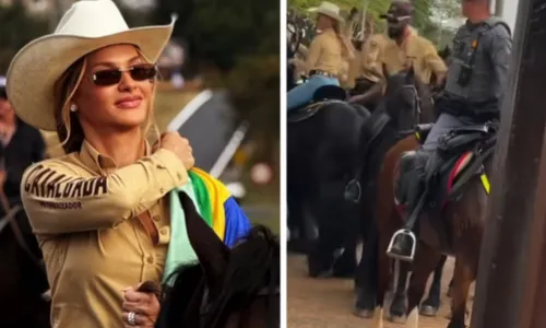 
					Andressa Suita e Gusttavo Lima passam sufoco em cavalgada de Barretos
				
				