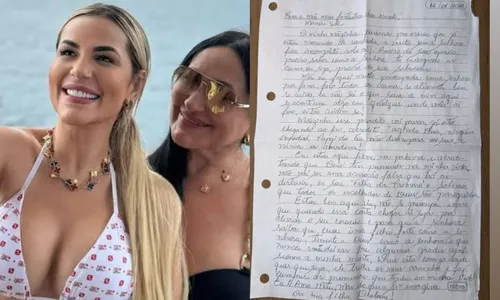 
					Deolane Bezerra envia carta para mãe da prisão e expõe problema de saúde: 'Estou preocupada, faça todos os exames'
				
				