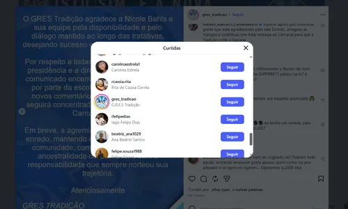 
					Escola de Samba descarta Nicole Bahls e reage à crítica: 'Tragédia'
				
				