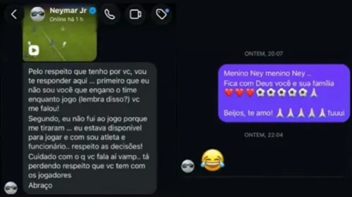 
					Neymar se revolta e rebate Vampeta após críticas: 'Perdendo respeito'
				
				