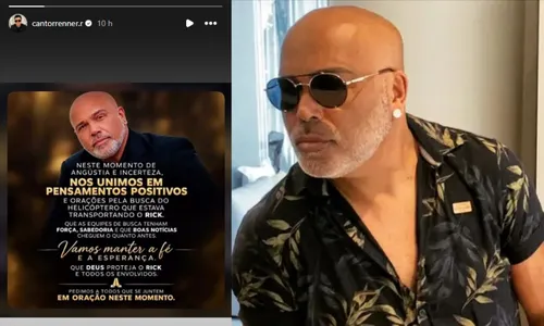 
					Cantor Renner, da dupla com Rick, desabafa após desaparecimento: 'Angústia'
				
				